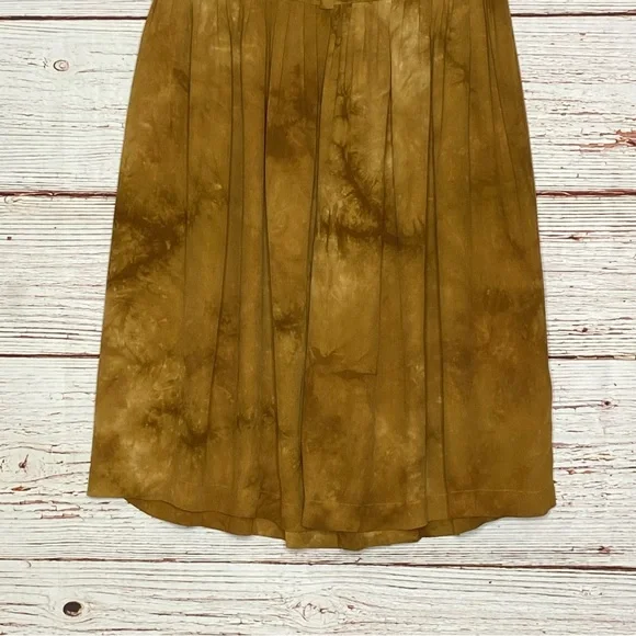 Madewell Tie Front Paperbag Midi Skirt in Egyptian Gold Tie Dye Sz S - Picture 7 of 13